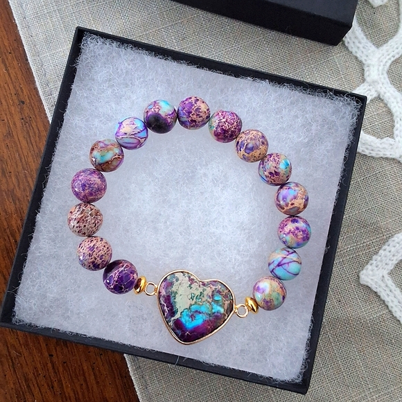 💥SALE💥NEW Gorgeous Stone Adjustable Heart Shaped Bracelet - Picture 5 of 5